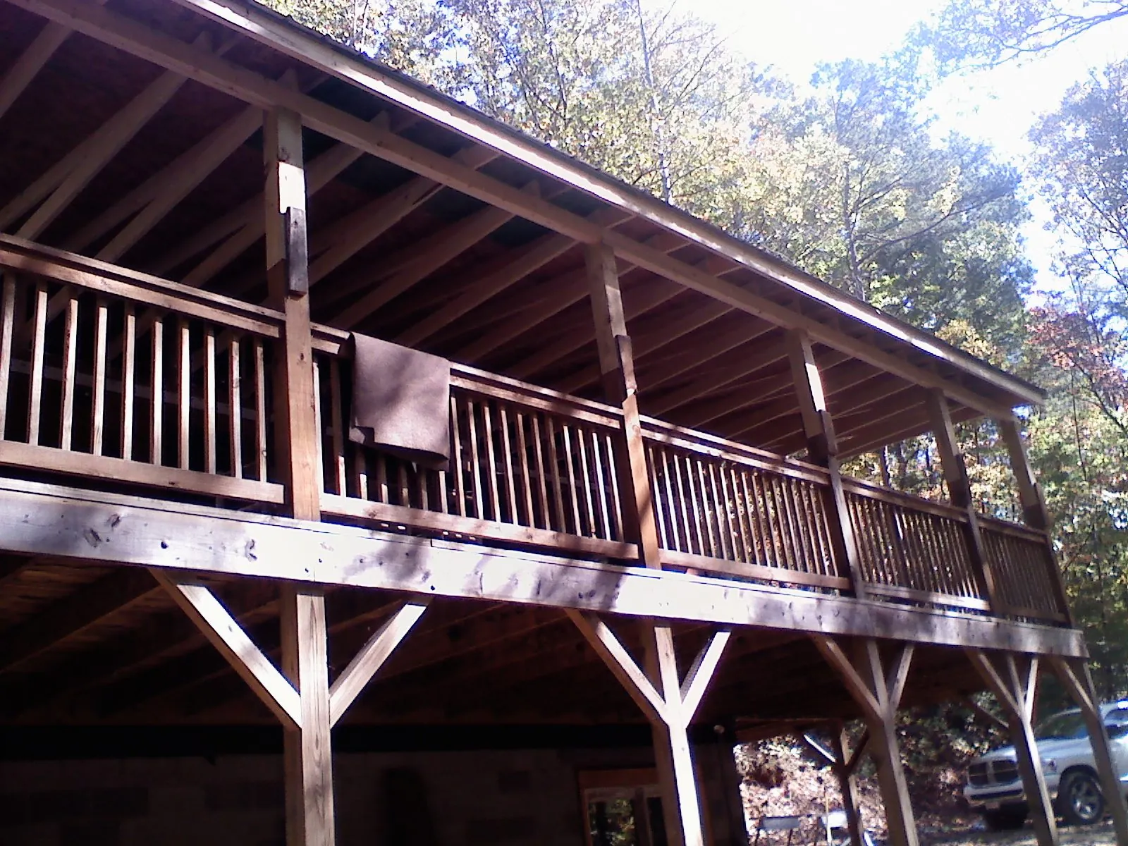 Timber framing under a new elevated porch and deck — Roof Leak Repair in Cub Run by Roofing Brothers
